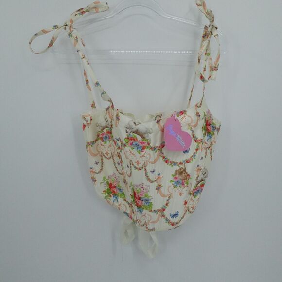 Sugar Thrillz Lush Opulence Corset Skirt Set Sz L Spring Chappell Roan - Picture 3 of 16